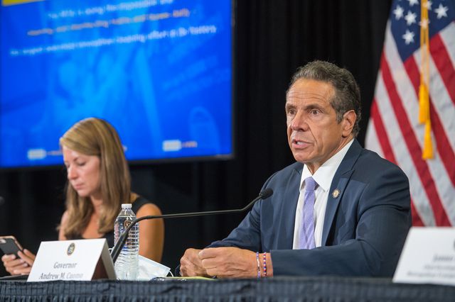 Governor Andrew Cuomo holds a press conference on the state's coronavirus crisis.